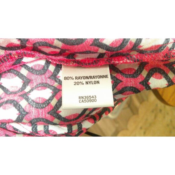 Van Heusen V-Neck Long Sleeve Blouse Coral, Black Women's Medium - Picture 5 of 6